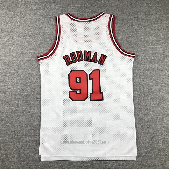 Camiseta Nino Chicago Bulls Dennis Rodman #91 Mitchell & Ness 1997-98 Blanco